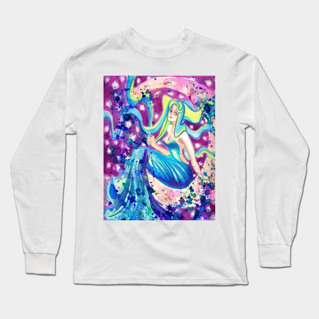 Moon Goddess Long Sleeve T-Shirt by saradaboru